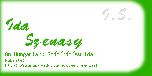 ida szenasy business card